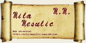 Mila Mesulić vizit kartica